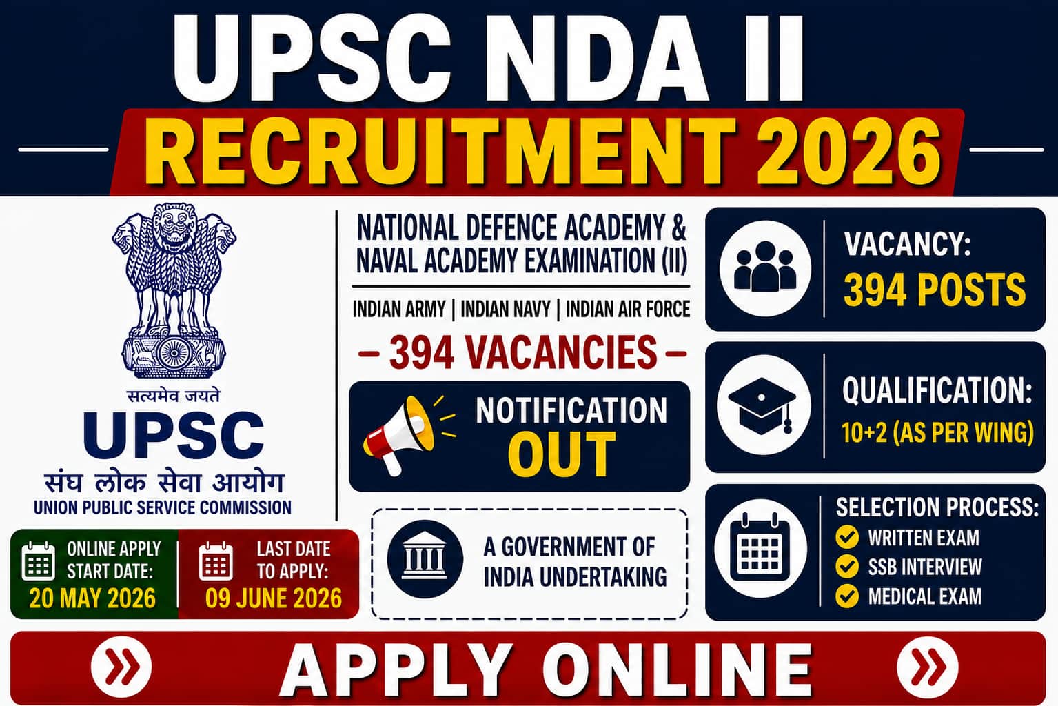 UPSC NDA II Recruitment 2026