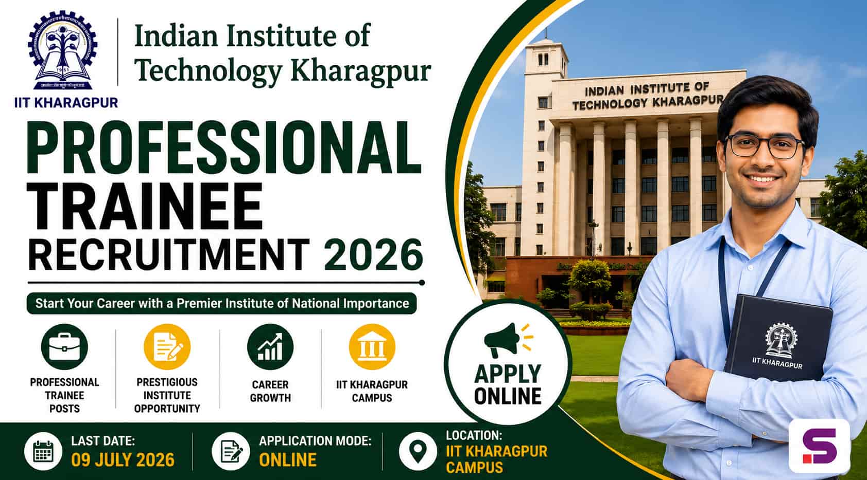 IIT Kharagpur Professional Trainee Recruitment 2026