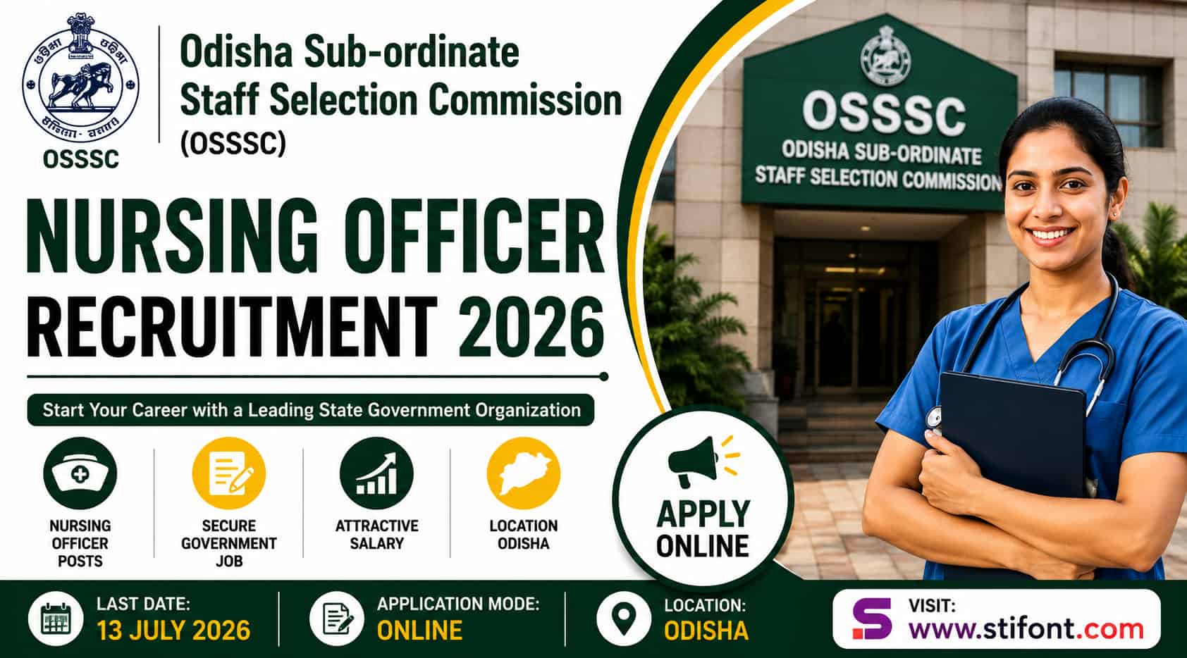 OSSSC Nursing Officer Recruitment 2026